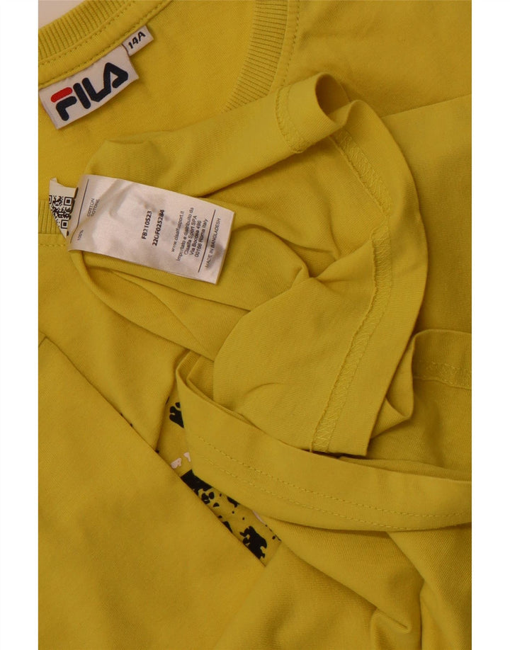 Fila T-Shirt Graphique Garçon 13-14 ans Jaune Coton