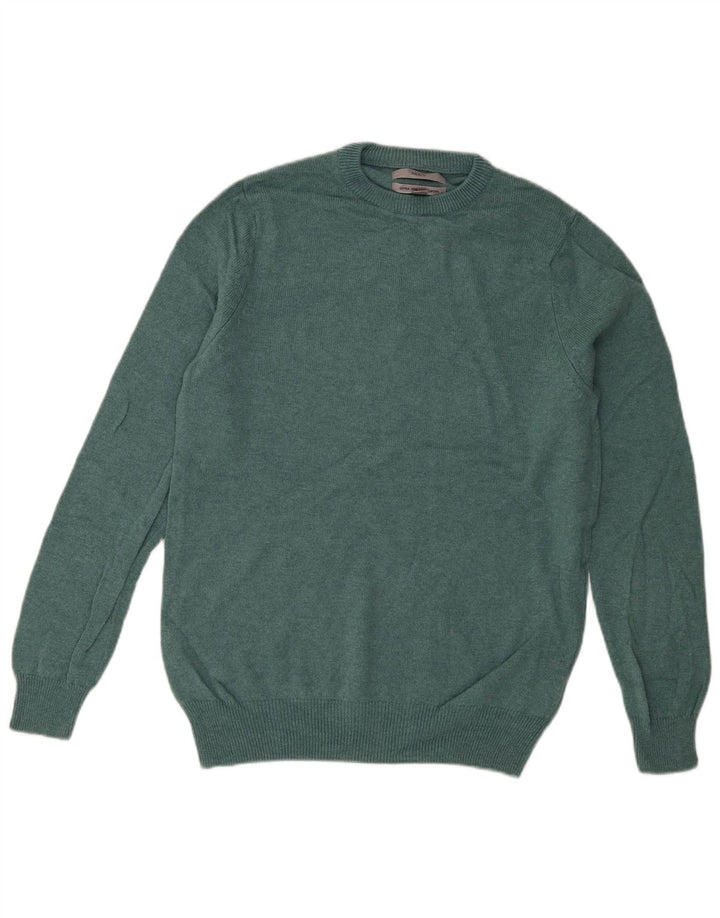 Marks & Spencer Pull Col Ras du Cou Homme Vert Moyen Laine d'Agneau