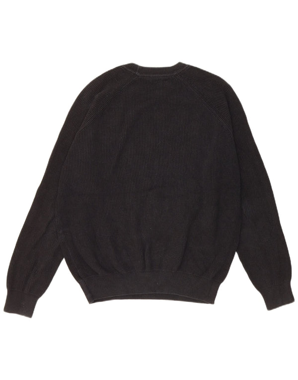 Zara Mens Crew Neck Jumper Sweater Small Black Cotton