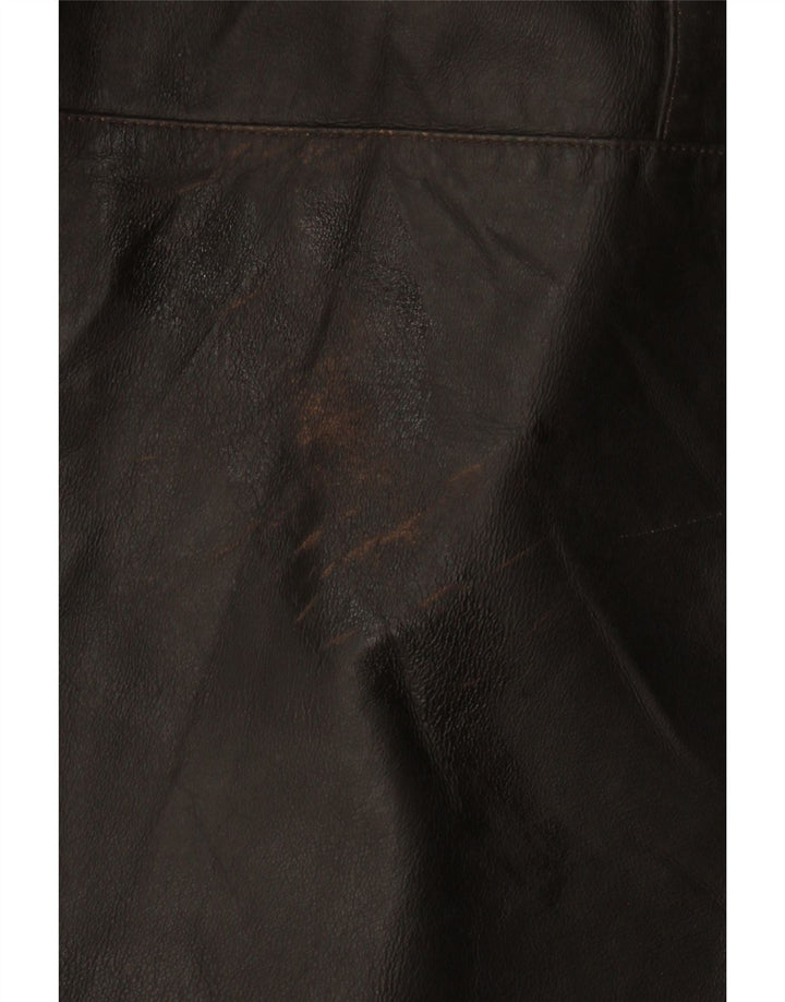 Privilegi Manteau en cuir surdimensionné à capuche pour femme IT 50 XL Cuir marron