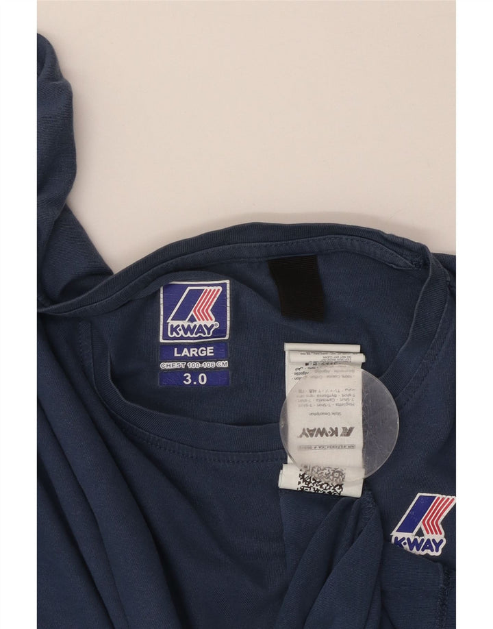 K-WAY T-Shirt Homme Haut Large Bleu Coton