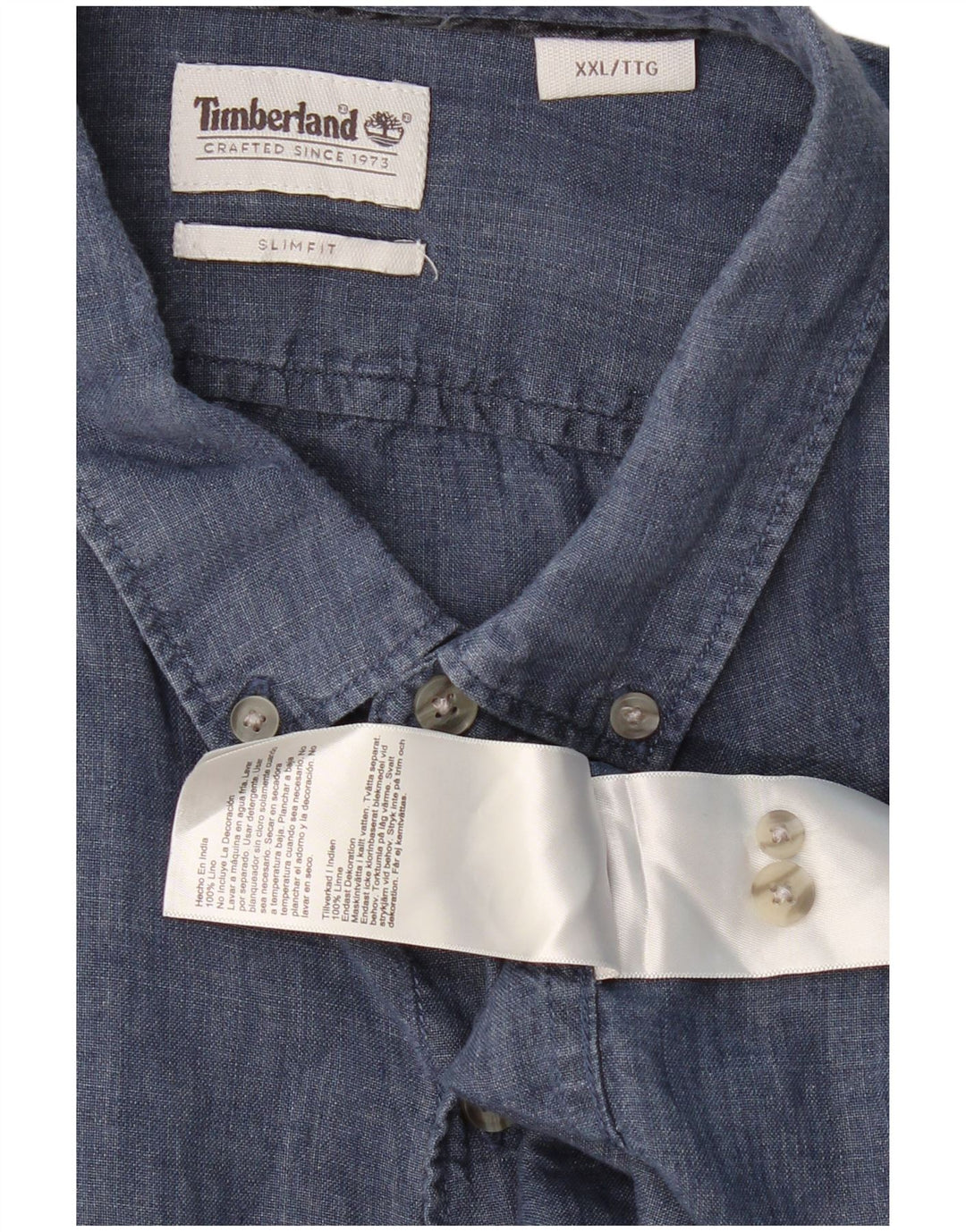 TIMBERLAND Chemise Slim Fit Homme 2XL Bleu Marine Lin
