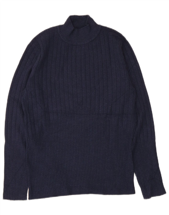 Marks & Spencer Pull à col roulé pour femme UK 12 Bleu marine moyen