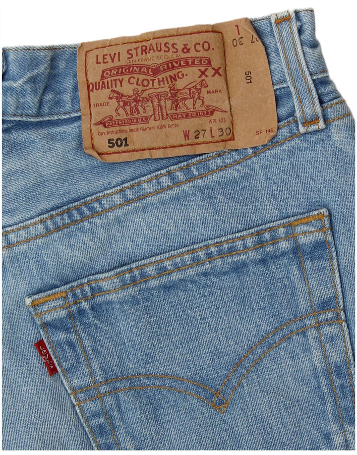LEVI'S Short en jean 501 pour femme W27 Petit bleu rayé classique