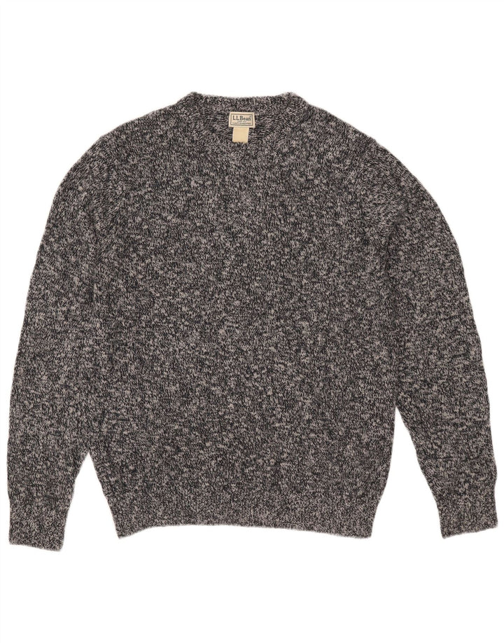 L.L.Bean Pull col rond homme gris moyen coton moucheté