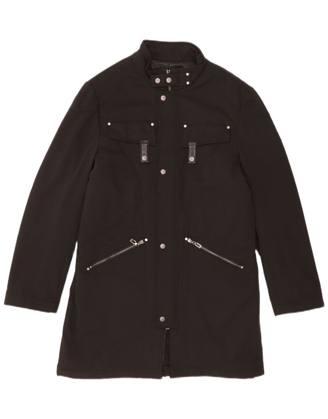 vintage Mens Overcoat IT 50 Grand Noir Polyester