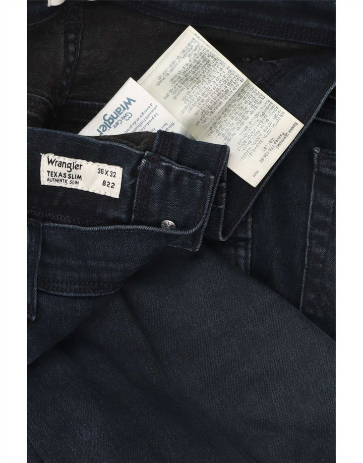 Wrangler Jean Slim Texas Homme W36 L32 Bleu Marine Coton