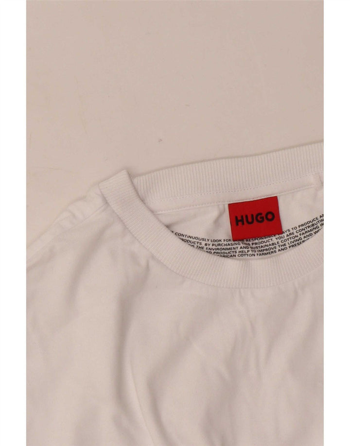 Hugo Boss Haut T-Shirt Graphique Homme Blanc Moyen