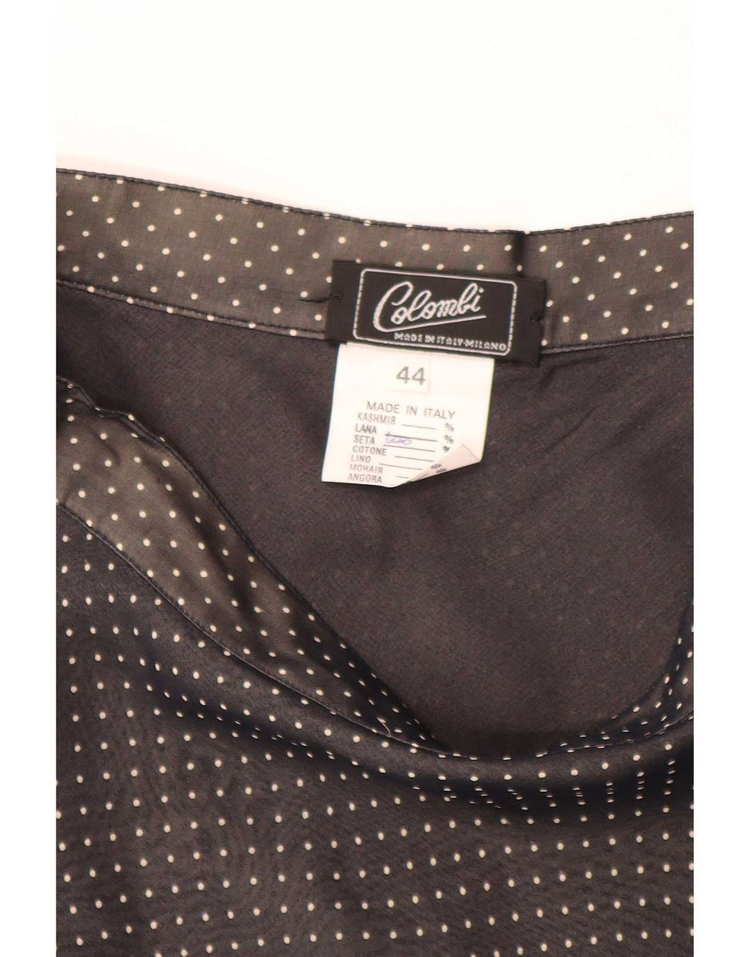jupe trapèze femme vintage IT 44 Medium W28 Soie tachetée noire