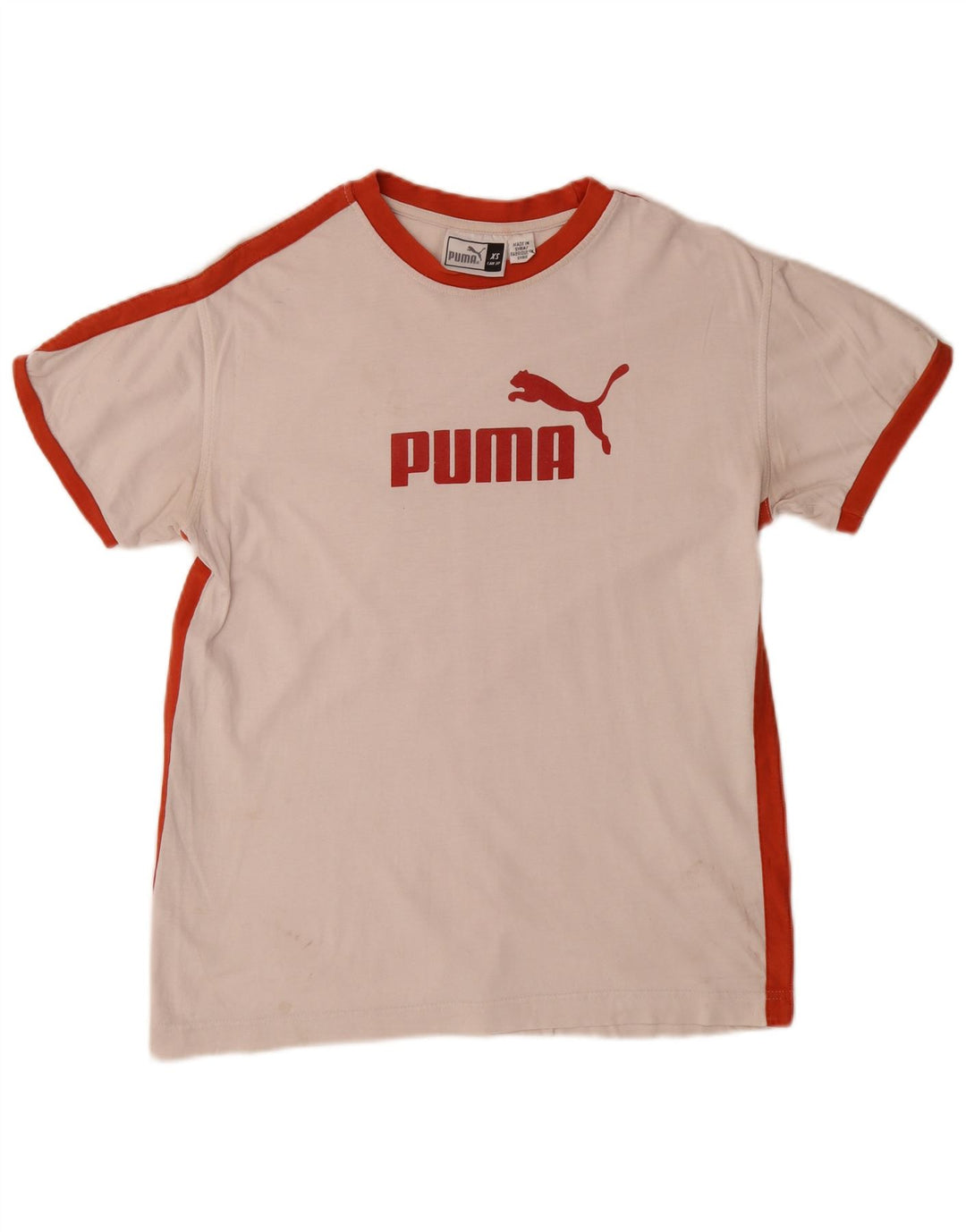 PUMA T-Shirt Graphique Top XS Homme Blanc Colorblock
