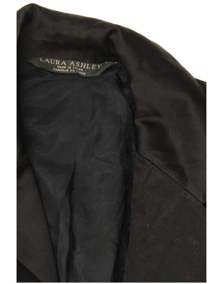 Laura Ashley Veste blazer à 1 bouton pour femme UK 12 Noir moyen