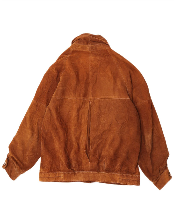 veste en daim homme vintage IT 54 2XL Cuir marron