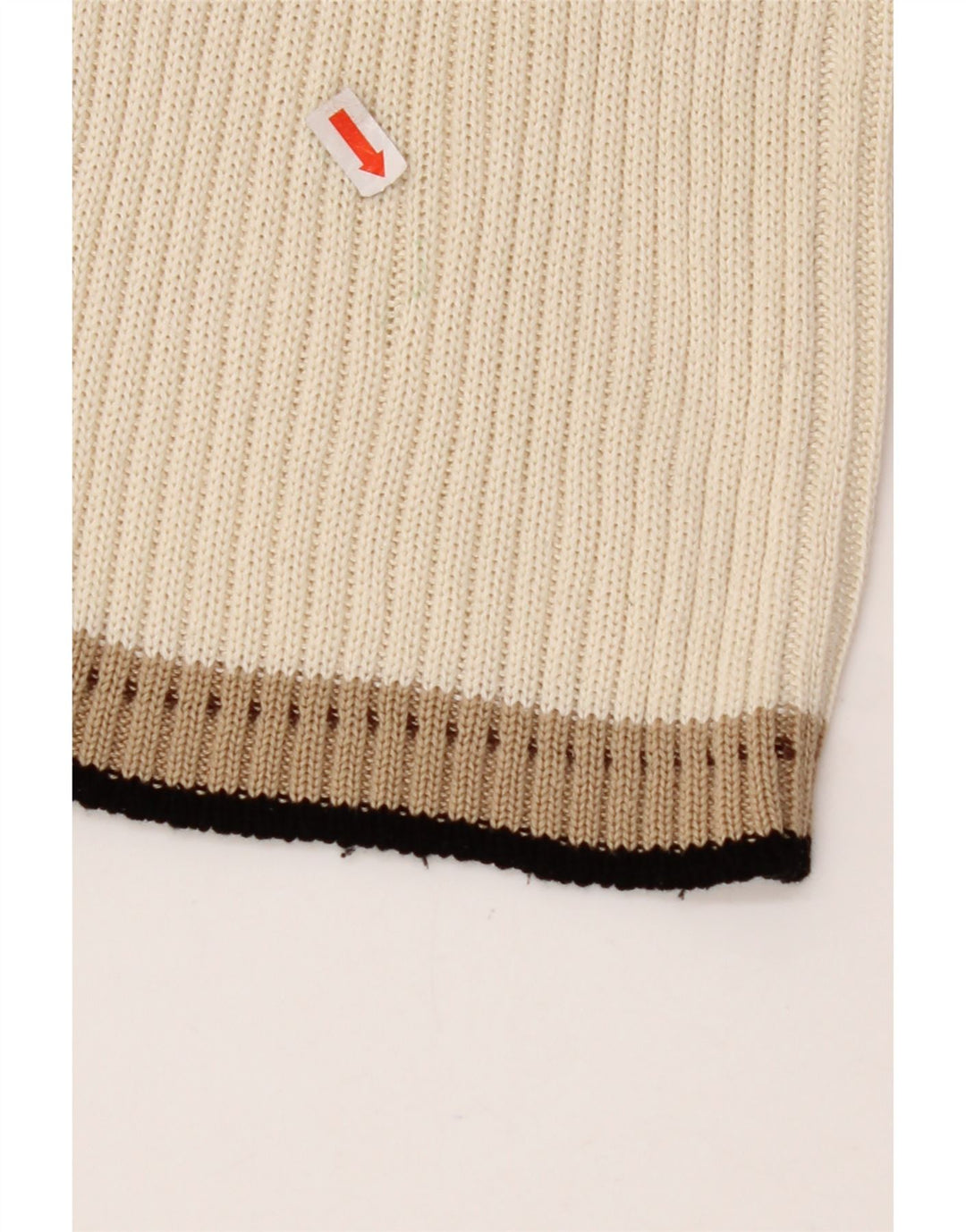 CERRUTI 1881 Pull Cardigan Femme UK 12 Moyen Blanc Cassé Coton