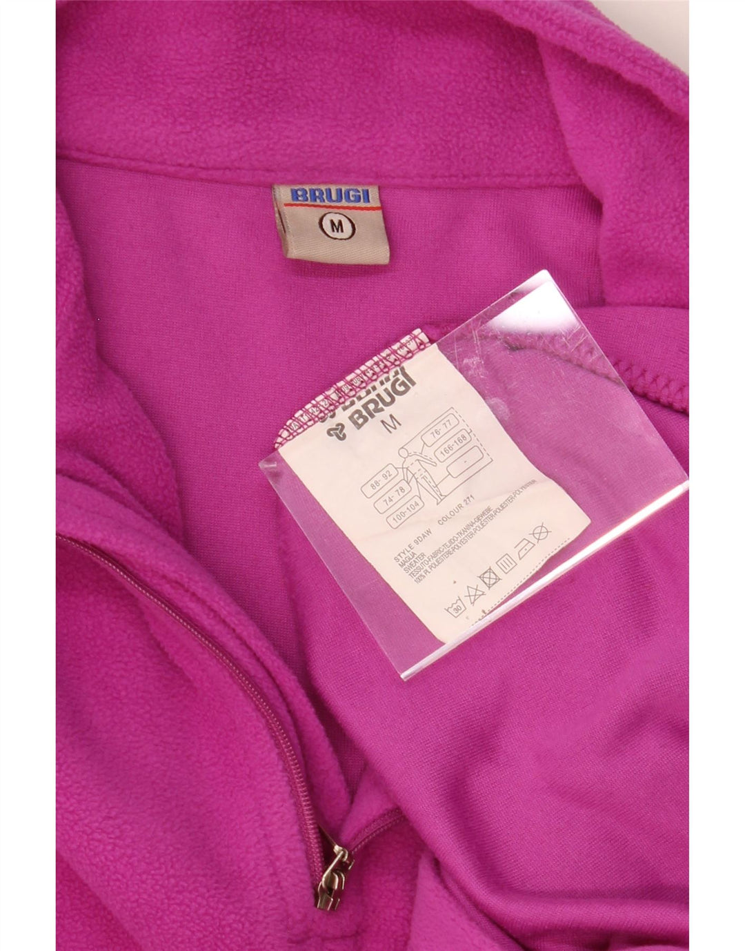 BRUGI Womens Zip Neck Fleece Jumper UK 14 Medium Pink Polyester