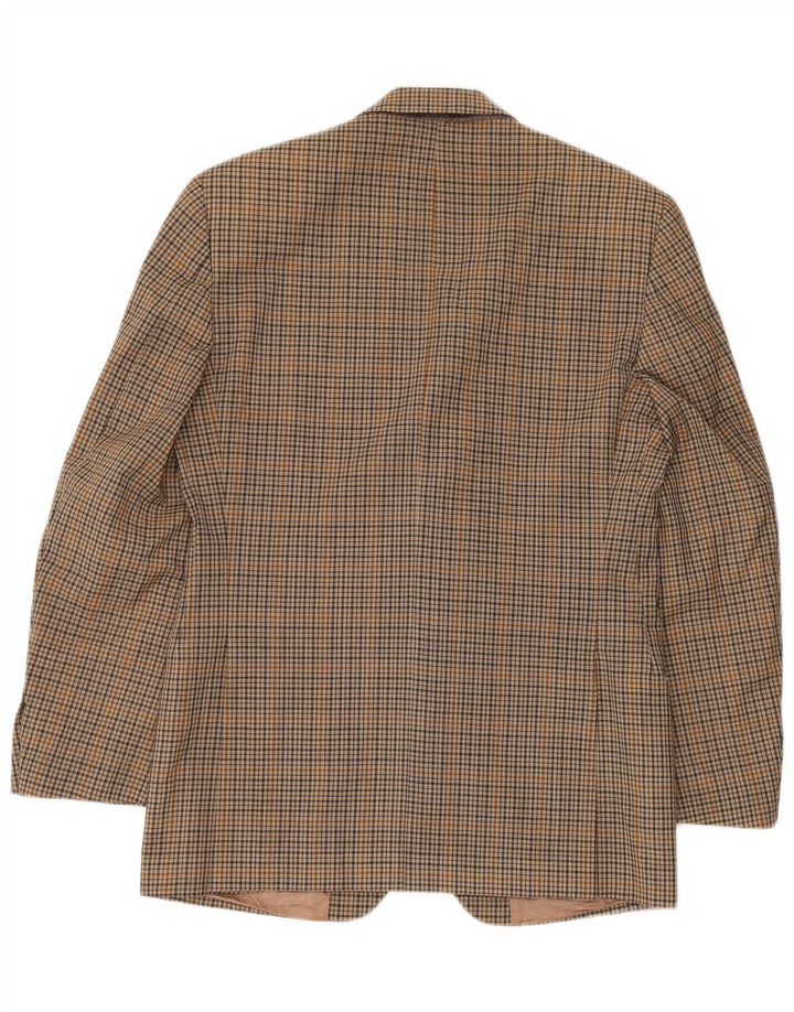 Cacharel Veste Blazer 2 Boutons Homme IT 48 Laine à Carreaux Marron Moyen