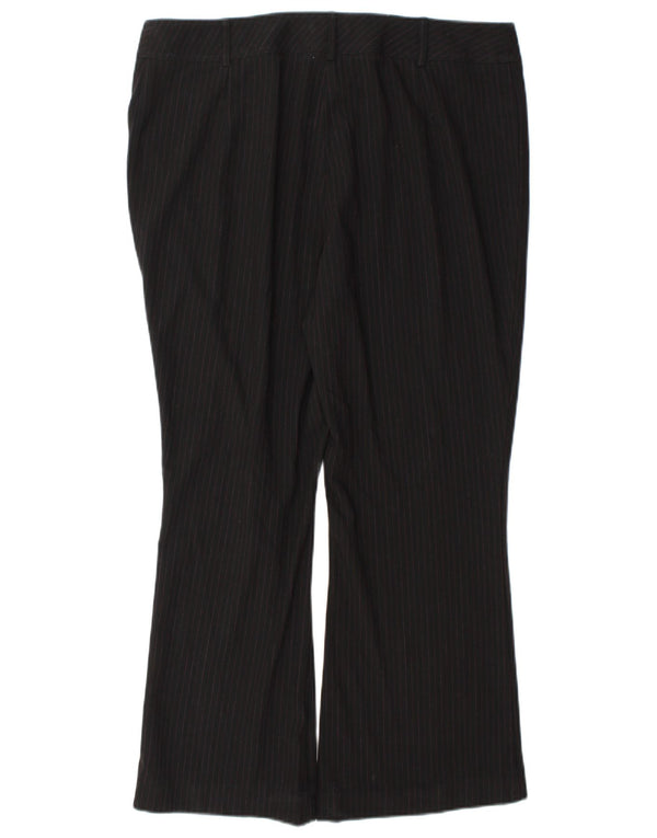 Marks & Spencer Pantalon décontracté pour femme UK 18 XL W36 L28 Noir à fines rayures