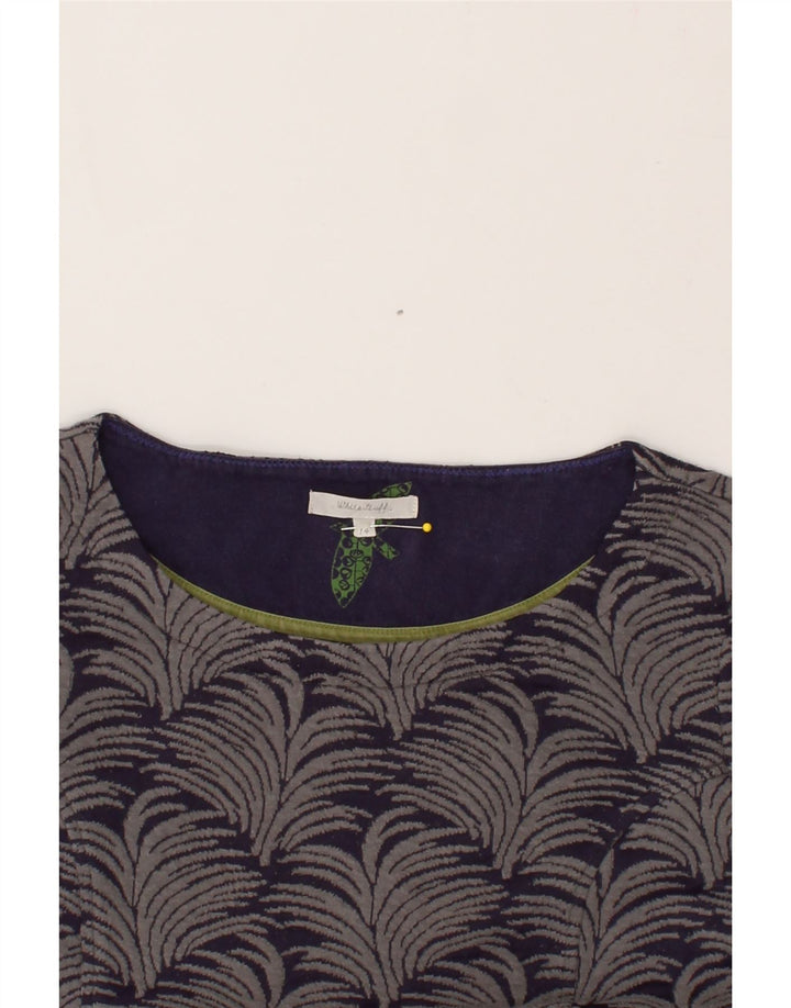 WHITE STUFF Womens 3/4 Sleeve Shift Dress UK 14 Medium Grey Cotton Vintage White Stuff and Second-Hand White Stuff from Messina Hembry 