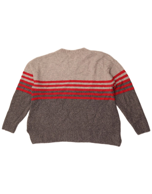 Marks & Spencer Pull ras du cou pour femme UK 16 Grand gris rayé