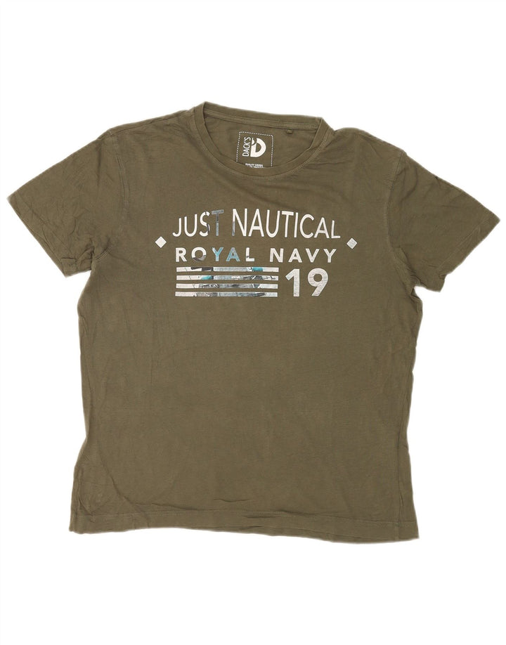 Dack's T-Shirt Graphique Homme Petit Kaki Coton