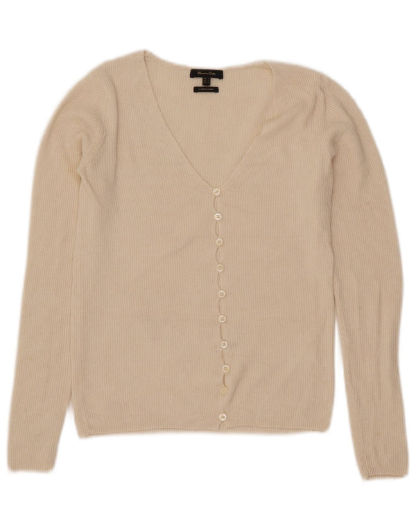 Massimo Dutti Cardigan court pour femme UK 8 Small Blanc cassé