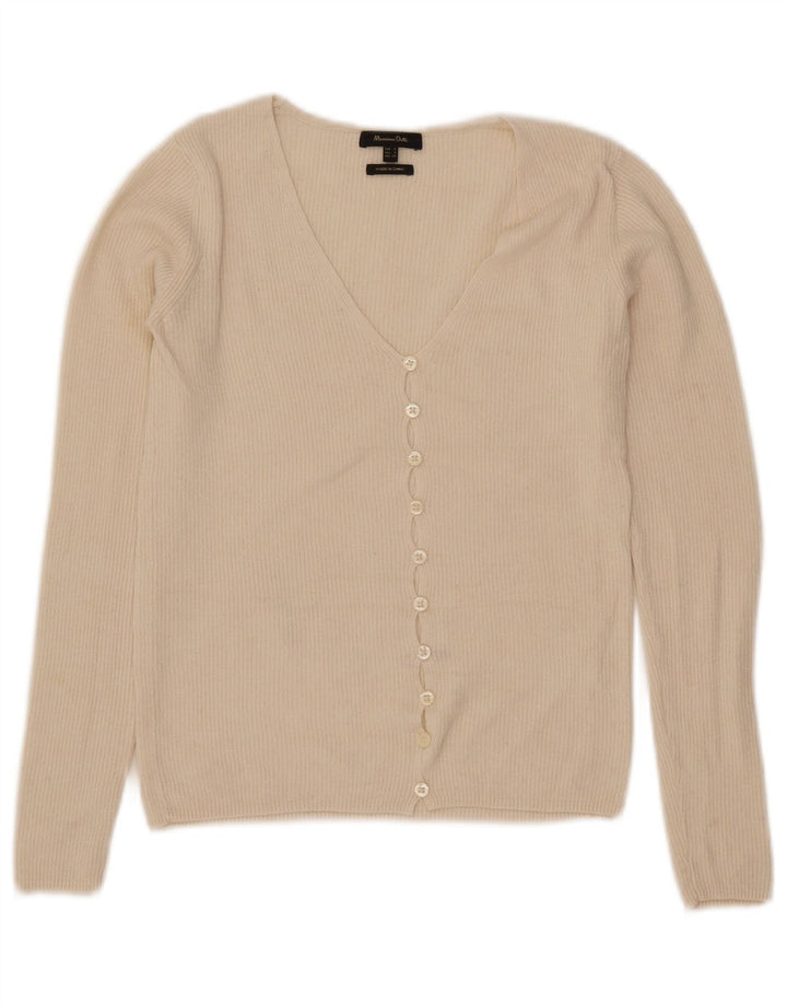 Massimo Dutti Cardigan court pour femme UK 8 Small Blanc cassé