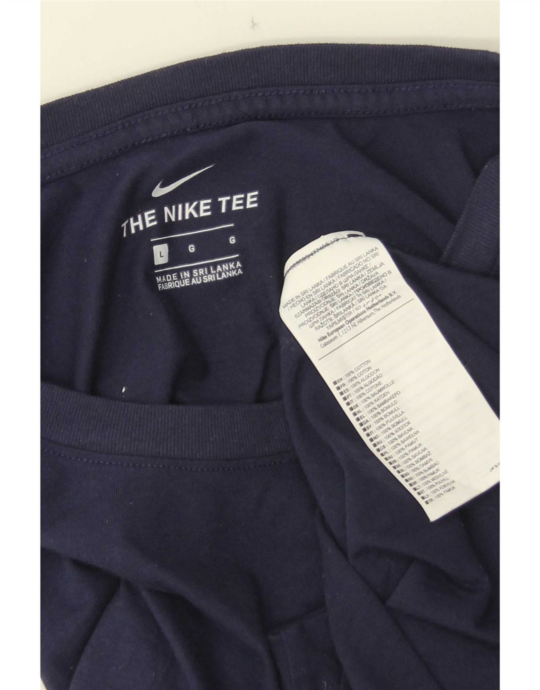 Nike T-shirt pour homme en coton bleu marine Taille L