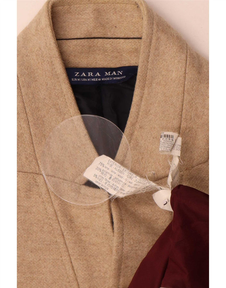 Zara Manteau Homme UK 38 Laine Beige Moyen