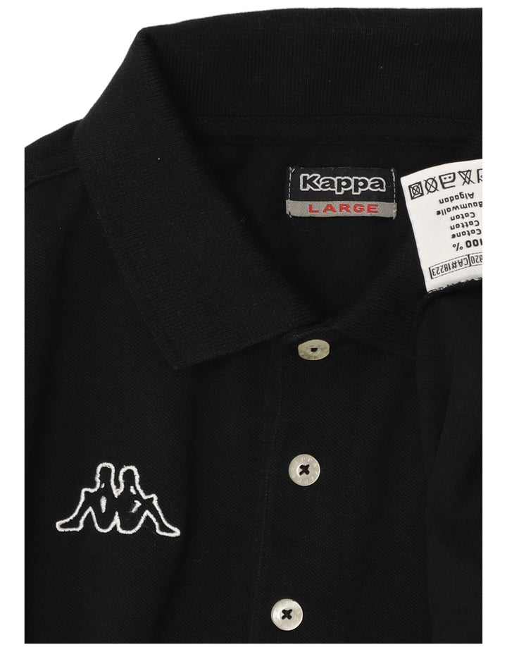 Kappa Polo Graphique Homme Large Noir Coton