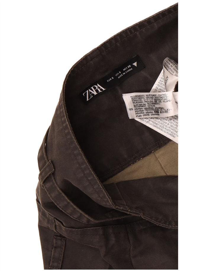 Zara Femme Mini Jupe Small W26 Noir Polyuréthane