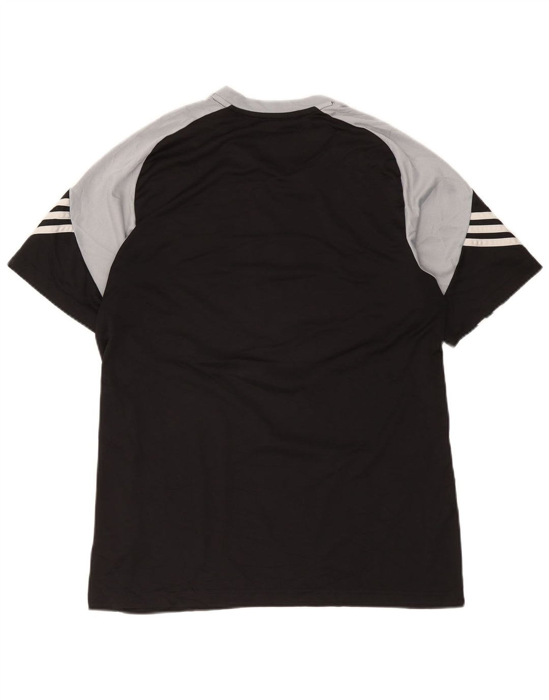 Adidas Hommes Climalite Graphic T-Shirt Top Large Noir Colorblock Polyester