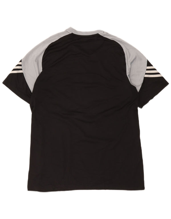 Adidas Hommes Climalite Graphic T-Shirt Top Large Noir Colorblock Polyester