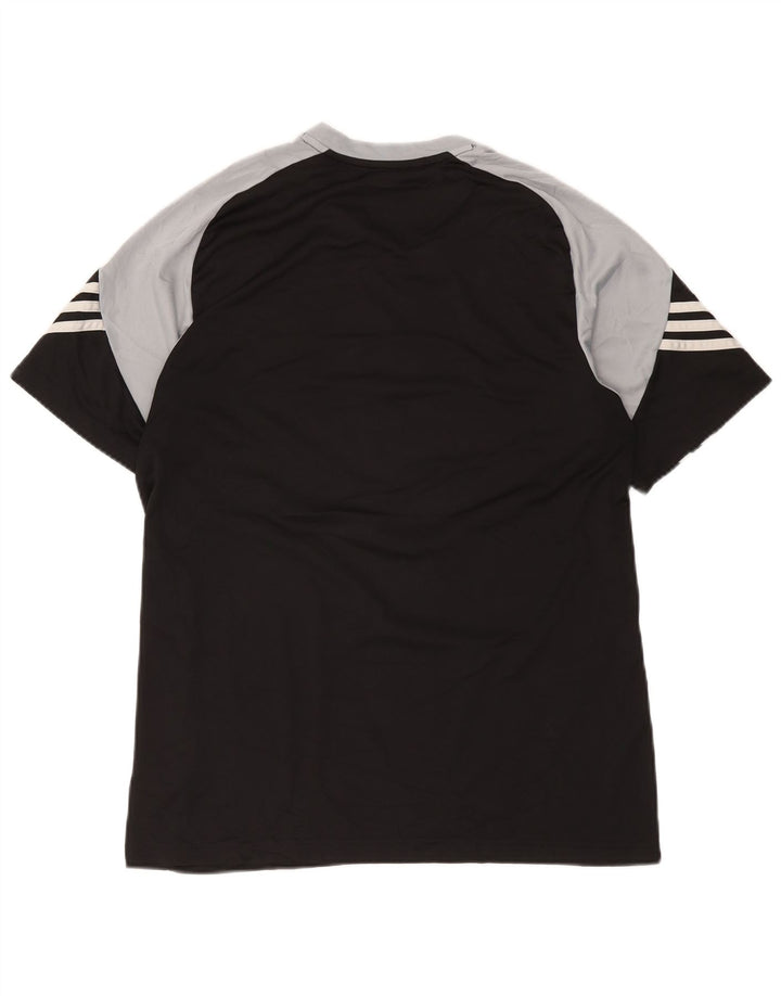 Adidas Hommes Climalite Graphic T-Shirt Top Large Noir Colorblock Polyester