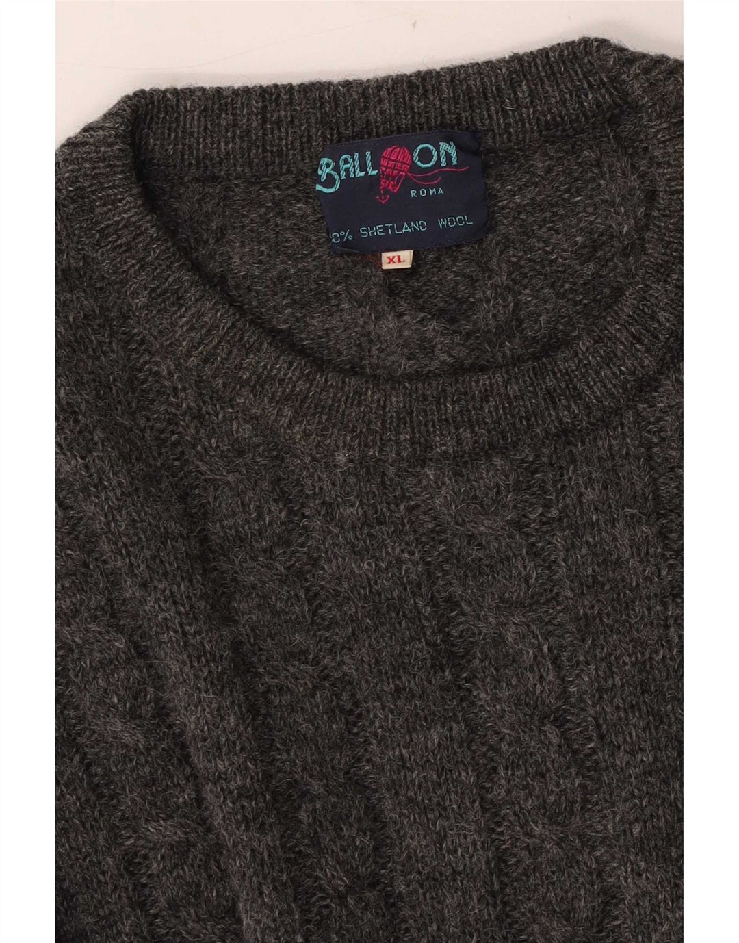 Ball On Pull Col Rond Homme XL Laine Grise