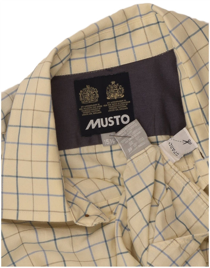 Musto Chemise Homme Taille 15 1/2 Coton à Carreaux Jaune Moyen