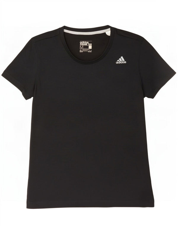 Adidas T-Shirt Femme Top UK 12/14 Moyen Noir Polyester