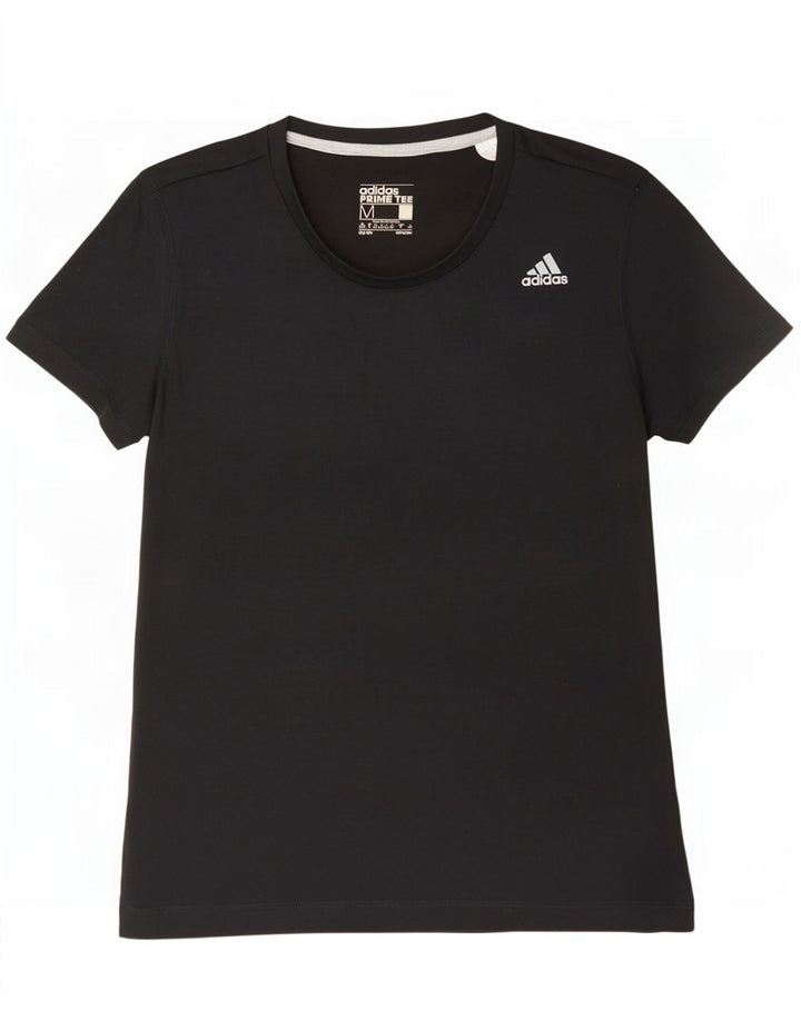 Adidas T-Shirt Femme Top UK 12/14 Moyen Noir Polyester