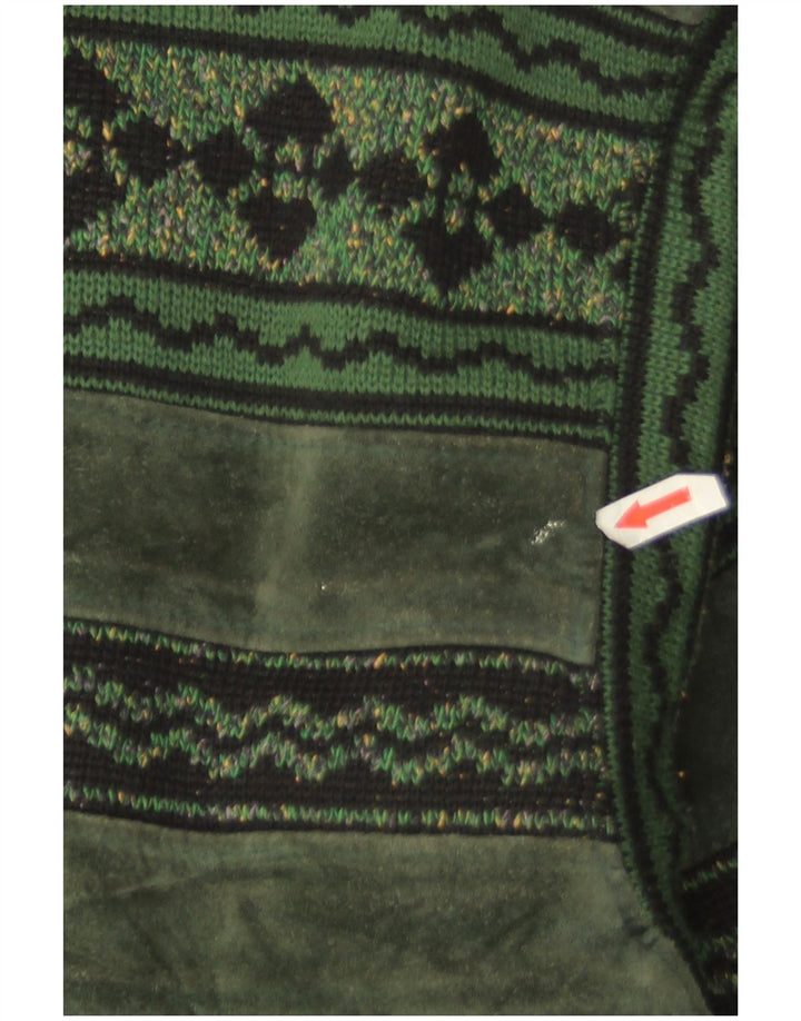 Breco's Veste Bomber En Daim Pour Homme IT 50 Grand Cuir Vert