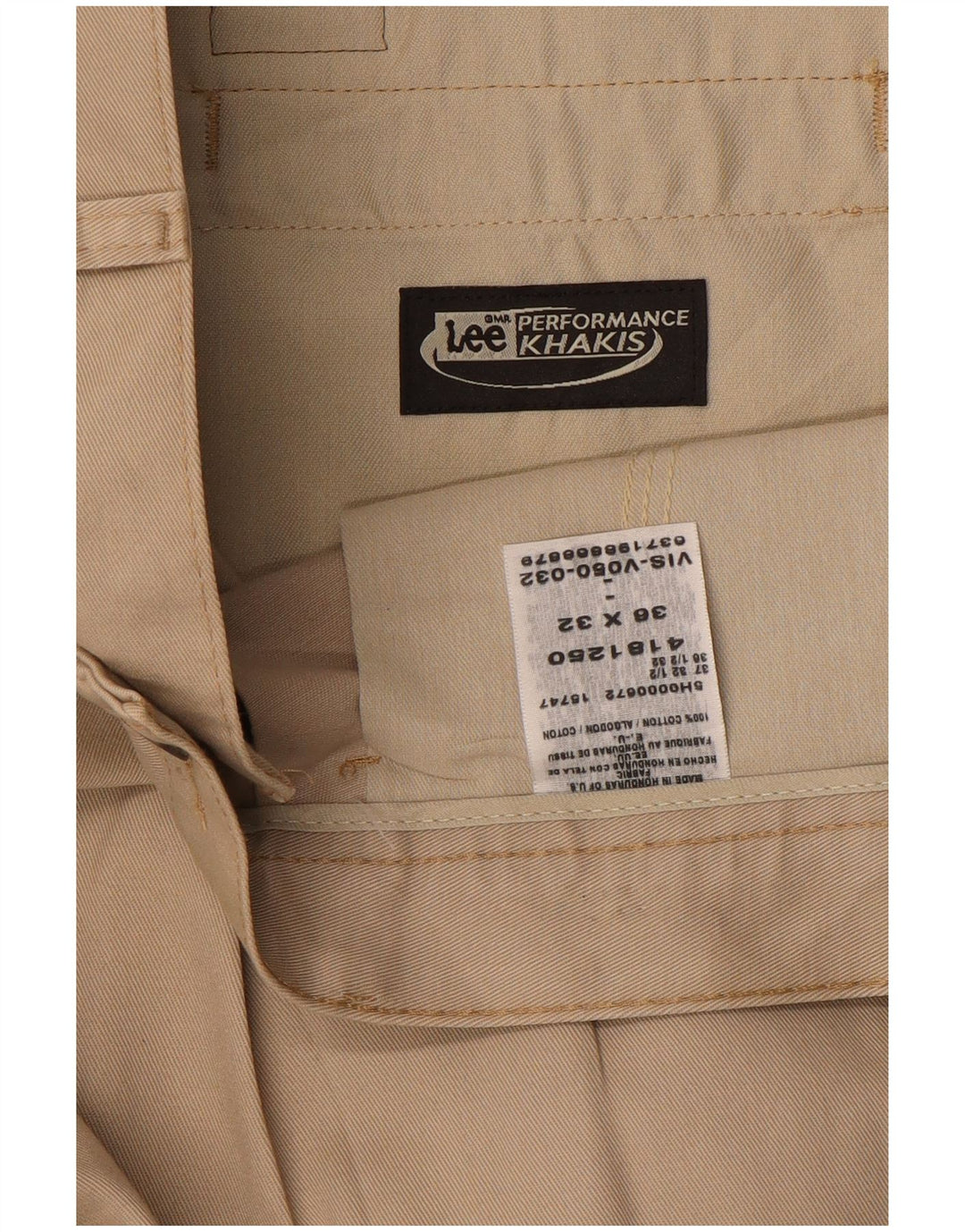 LEE Pantalon chino kaki pour homme W36 L32 en coton beige