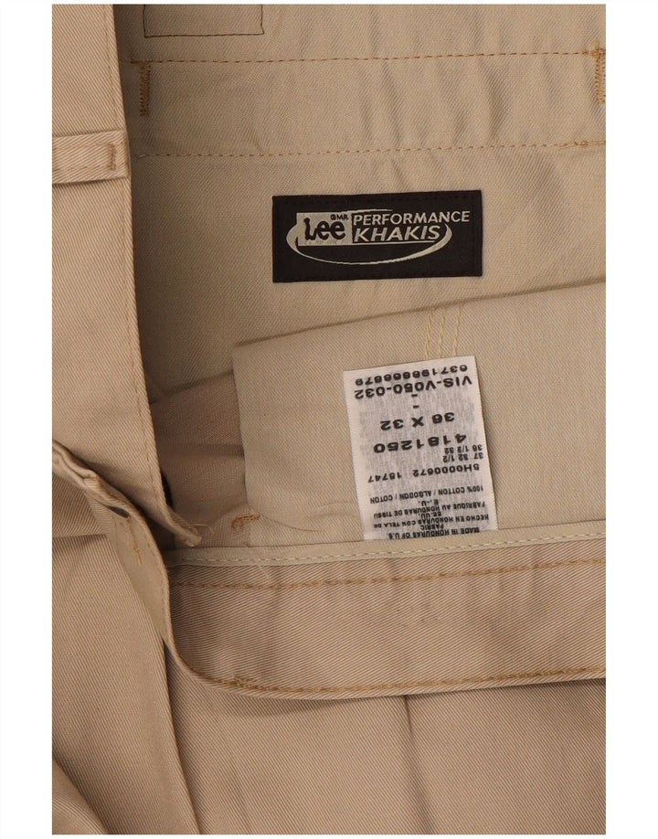 LEE Pantalon chino kaki pour homme W36 L32 en coton beige