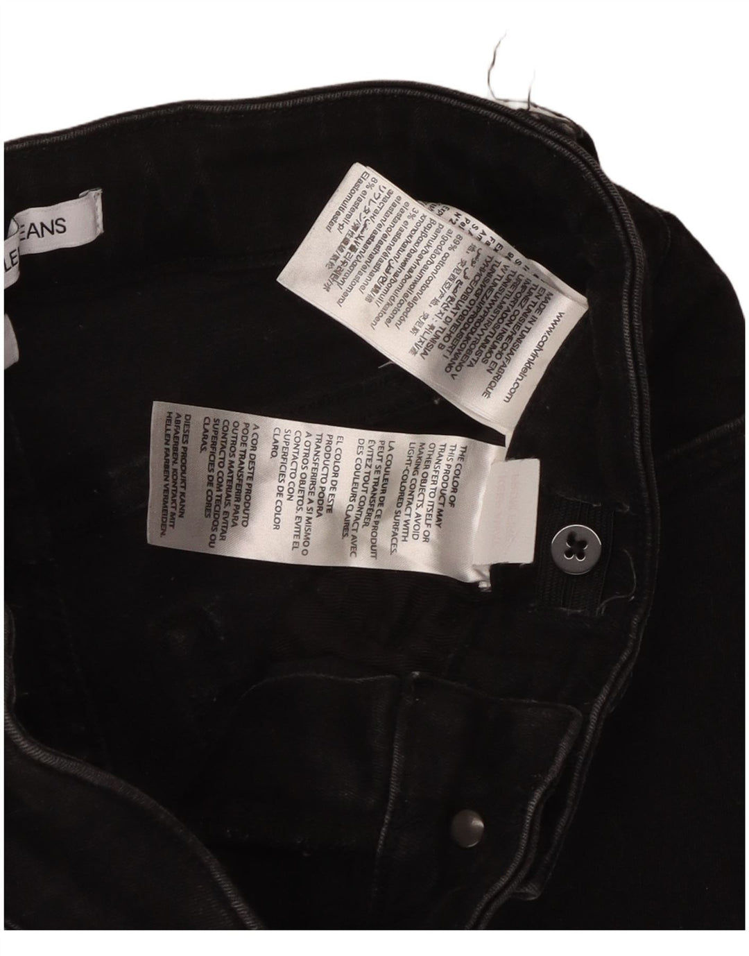 CALVIN KLEIN Jean Skinny Garçon 13-14 ans W26 L29 Coton Noir