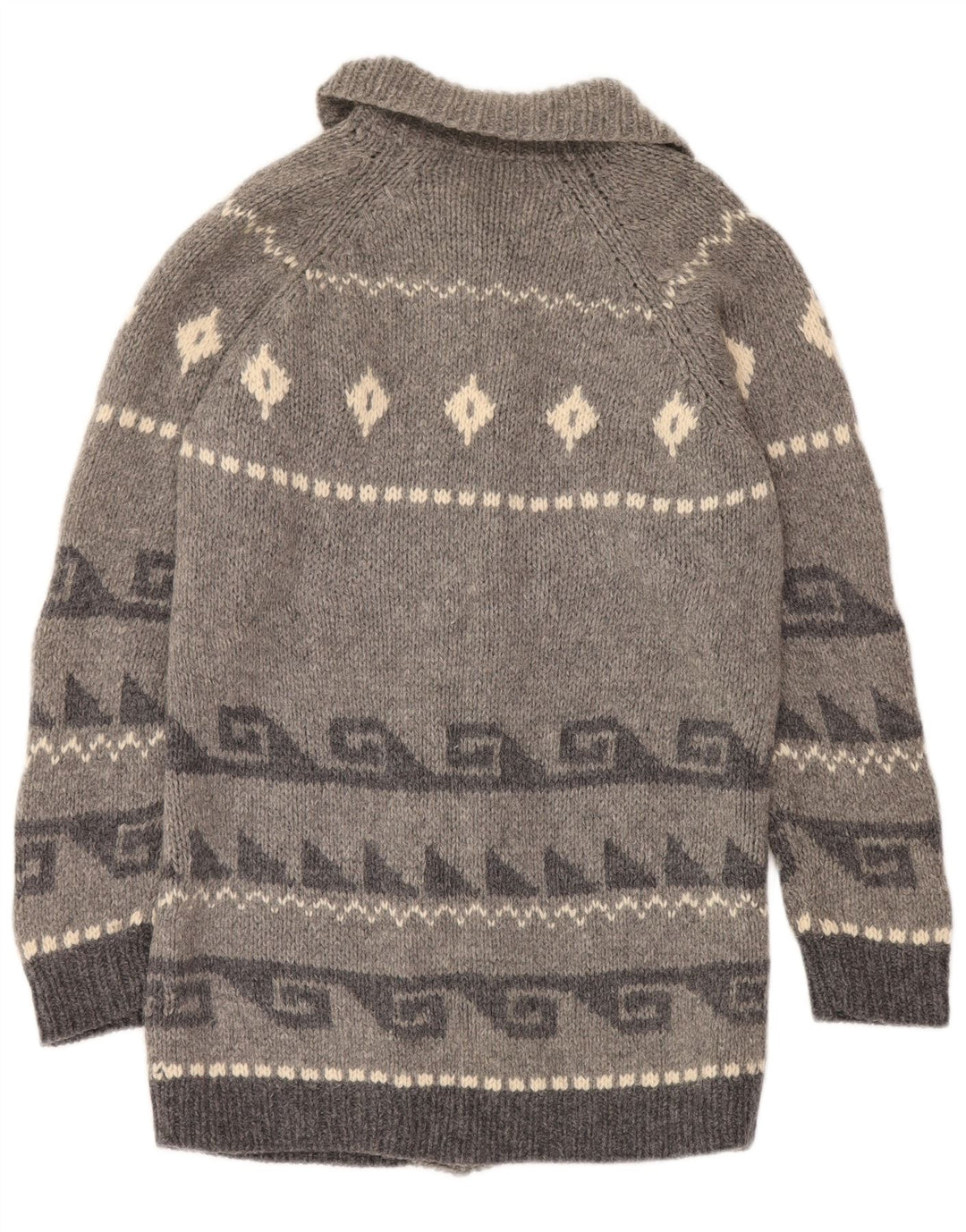 Evidence Cardigan long pour femme en laine Fair Isle Gris Taille 43