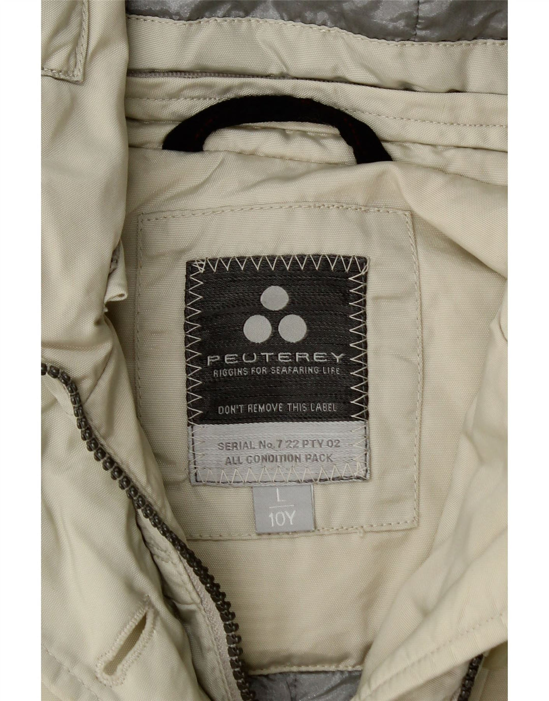 PEUTEREY Veste utilitaire à capuche pour fille 9-10 ans en polyamide blanc cassé