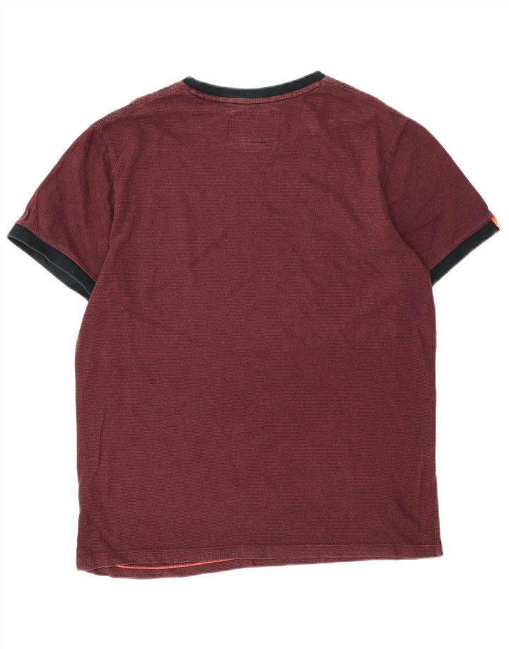 SUPERDRY T-Shirt Homme Top XL Bordeaux Coton