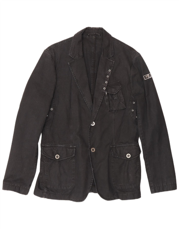 Iceberg Veste blazer en jean à 2 boutons pour homme IT 52 XL Gris Coton