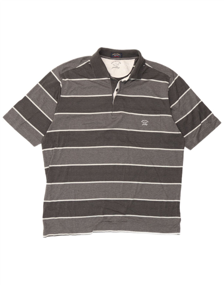 Paul & Shark Polo Homme Large Gris Rayé