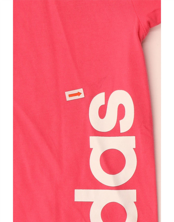 ADIDAS T-Shirt Graphique Climalite Fille 13-14 Ans Rose Coton