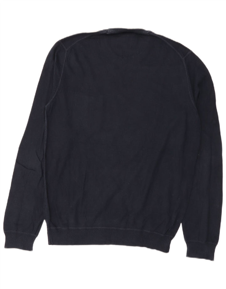 Woolrich Pull à col rond pour homme en coton bleu marine Petit