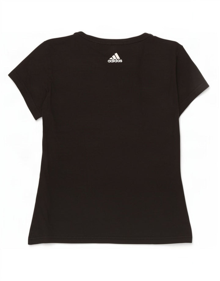 Adidas T-shirt graphique pour femme UK 12 Noir moyen