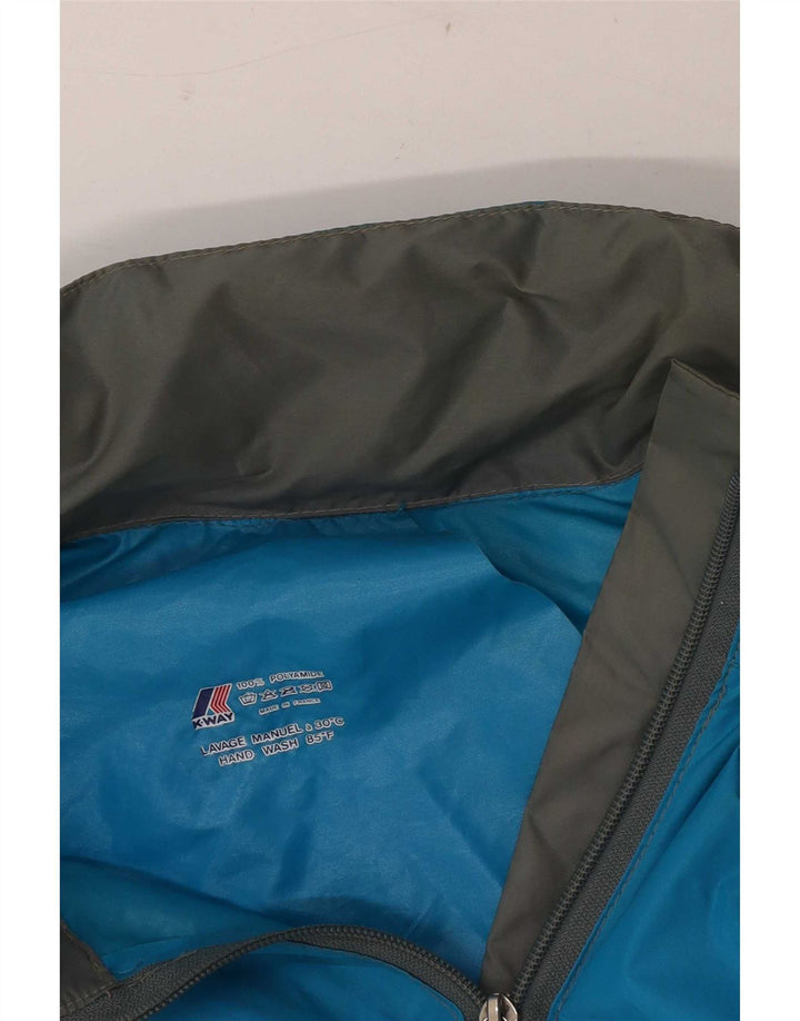 K-Way Veste de pluie pour homme UK 40 Large Bleu Colorblock Polyamide