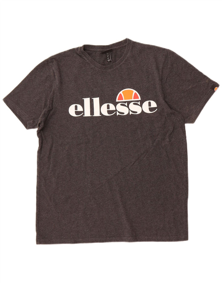 ELLESSE T-shirt graphique pour femme UK 14 Large Gris Coton